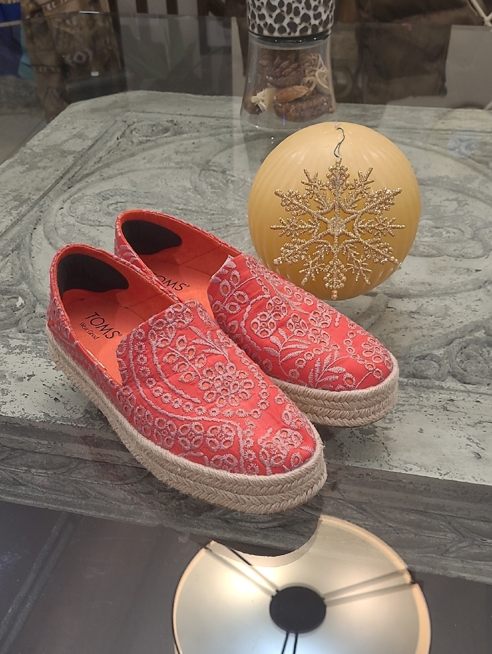 TOMS - Womens Carolina Espadrille Red Size 7.5 Like New